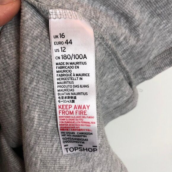 NWOT Topshop Gray Ribbed Spaghetti Strap Tank - Picture 3 of 4